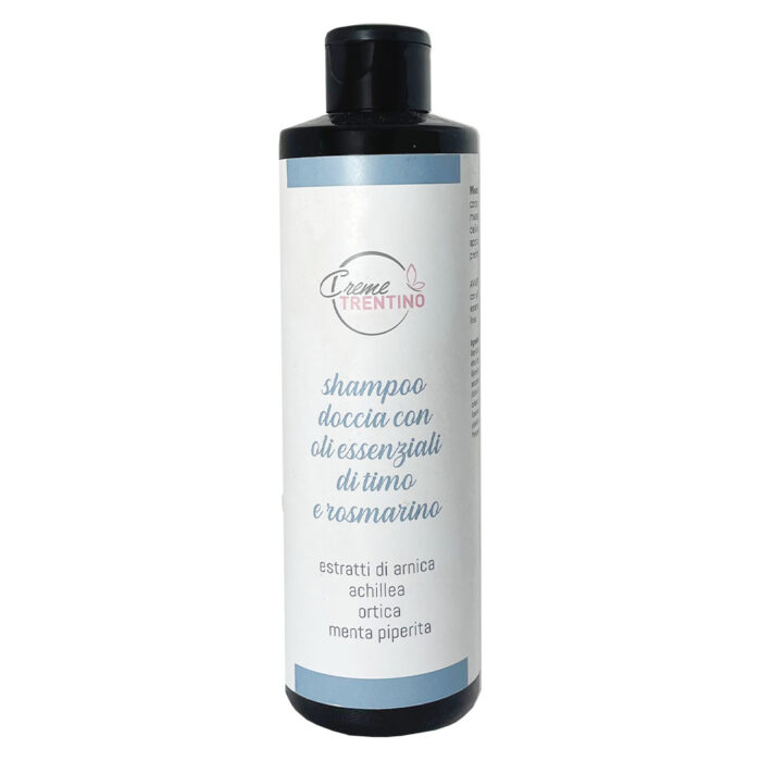 Shampoo doccia con oli essenziali di timo e rosmarino
